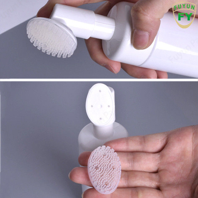 120ml Silicone Brush Fuyun Empty White Pump Bottles Easy Open End For Face Wash