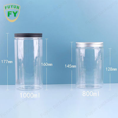 투명한 음식 저장 사탕 넓은 입 단지 백색 애완 동물 플라스틱 100ml 300ml