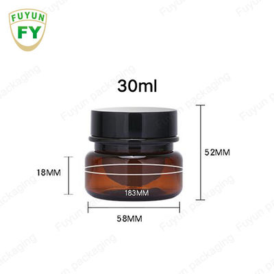 백색 까만 뚜껑을 가진 도매 화장용 식품 포장 30ml 호박색 까만 애완 동물 플라스틱 화장용 크림 단지