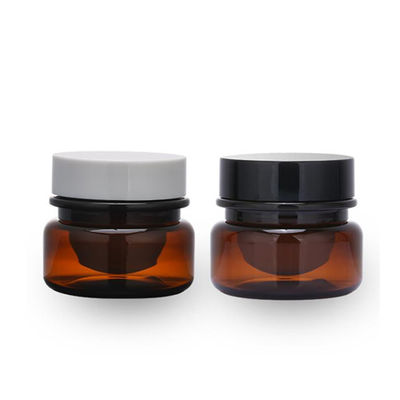 백색 까만 뚜껑을 가진 도매 화장용 식품 포장 30ml 호박색 까만 애완 동물 플라스틱 화장용 크림 단지