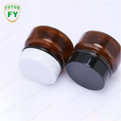 백색 까만 뚜껑을 가진 도매 화장용 식품 포장 30ml 호박색 까만 애완 동물 플라스틱 화장용 크림 단지