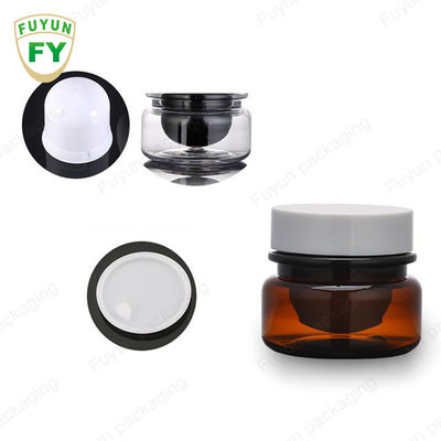 백색 까만 뚜껑을 가진 도매 화장용 식품 포장 30ml 호박색 까만 애완 동물 플라스틱 화장용 크림 단지