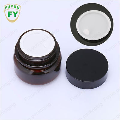 백색 까만 뚜껑을 가진 도매 화장용 식품 포장 30ml 호박색 까만 애완 동물 플라스틱 화장용 크림 단지