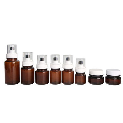 Fuyun 40ml 60ml 앰버 스킨케어 플라스틱 펌프 병 연속 스프레이