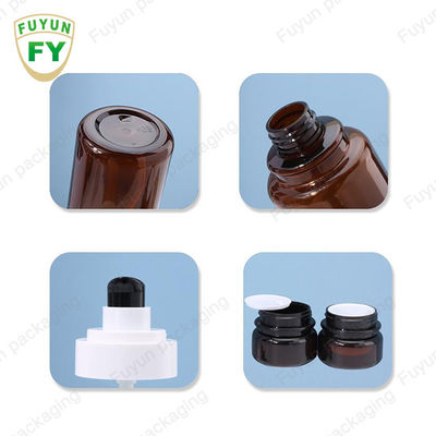 Fuyun 40ml 60ml 앰버 스킨케어 플라스틱 펌프 병 연속 스프레이