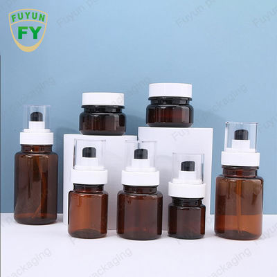 Fuyun 40ml 60ml 앰버 스킨케어 플라스틱 펌프 병 연속 스프레이