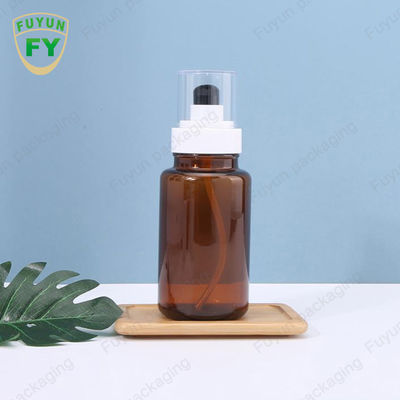 Fuyun 40ml 60ml 앰버 스킨케어 플라스틱 펌프 병 연속 스프레이