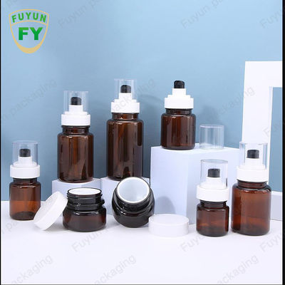 Fuyun 40ml 60ml 앰버 스킨케어 플라스틱 펌프 병 연속 스프레이