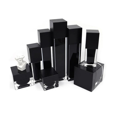 Fuyun 15ml/30ml/60ml/100ml/120ml/15g/30g/50g/100g 투명 블랙 컬러 직사각형 모양 아크릴 플라스틱 이중 벽 병
