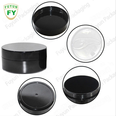 Fuyun 100ml/100g/3.4oz cosmetic packaging clear black pet plastic cream jar with plastic lid
