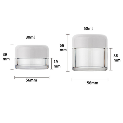 백색 모자 30ml 50ml를 가진 플라스틱 빛나는 손 눈 얼굴 스킨케어 크림 단지