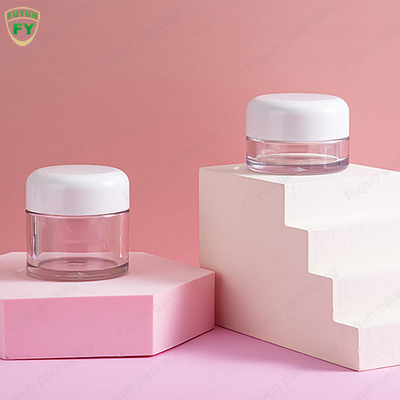 백색 모자 30ml 50ml를 가진 플라스틱 빛나는 손 눈 얼굴 스킨케어 크림 단지