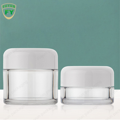 백색 모자 30ml 50ml를 가진 플라스틱 빛나는 손 눈 얼굴 스킨케어 크림 단지